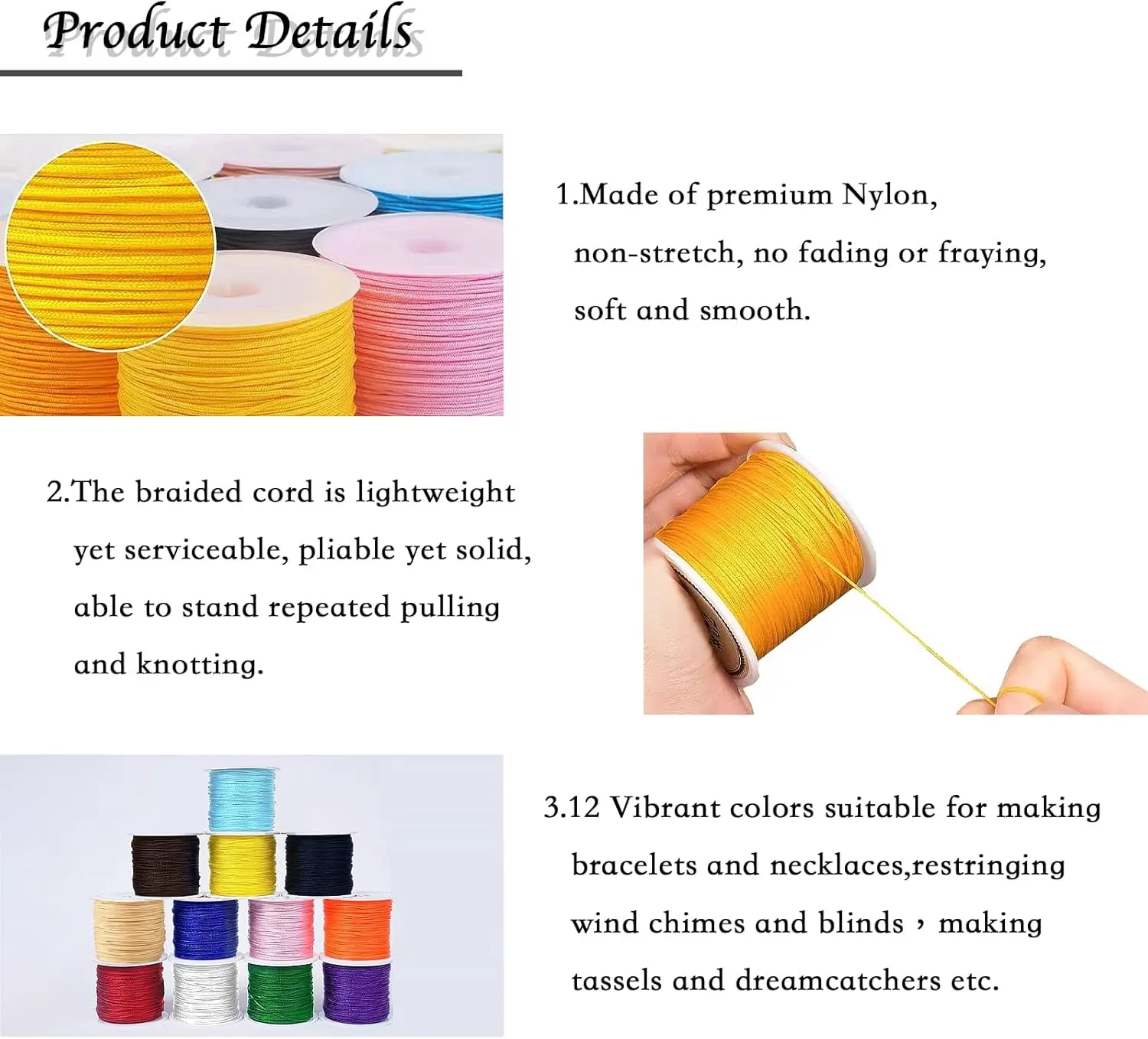 Нейлоновая нить для рукоделия Decor Crystals 0 8 мм 100 ярдов