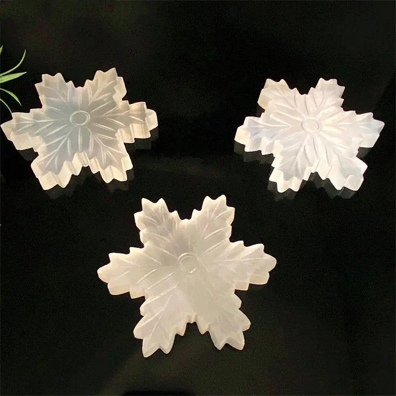 

Drop shipping 1PC Hand Crafts Large Size White Selenite Snowflake Crystal Carving Healing Stone Energy Stones and crystals
