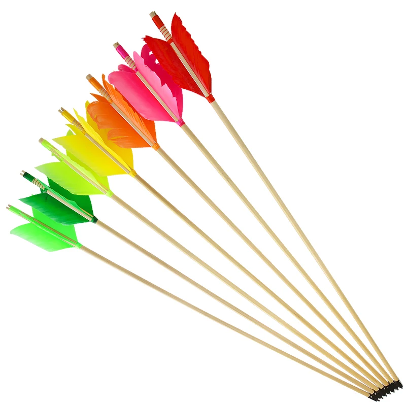 6/12 шт. 32 дюйма деревянная стрела для стрельбы из лука перья индейки длина вала
