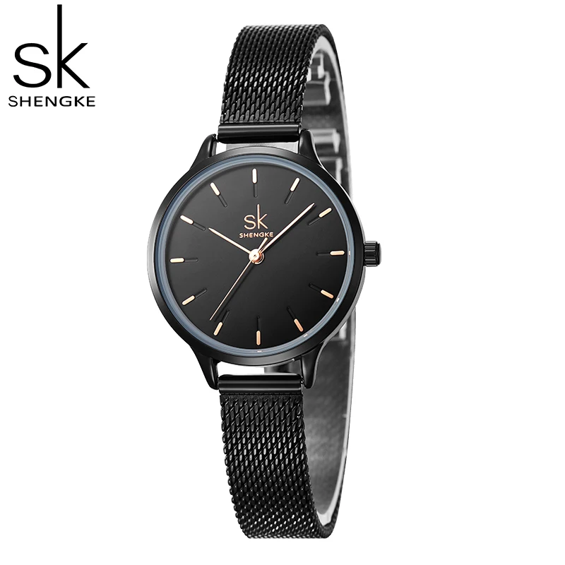 SHENGKE Fashion Design Women Watches Original Casual Woman's Quartz Wristwatches Leather Strap Ladies Gifts Clock Montre Femme enlarge
