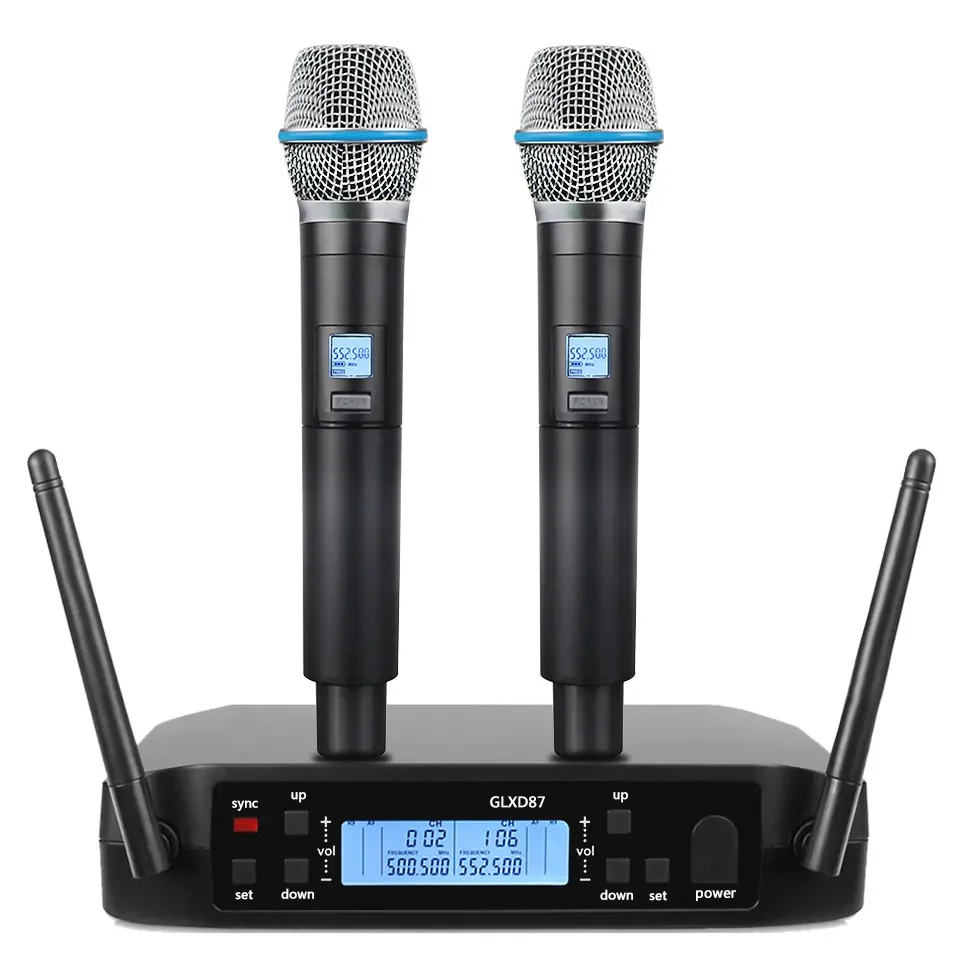 

GLX4 B87a 500-599mhz Dual Wireless Microphone System stage performances Dynamic 2 Channel 2 Handhelds