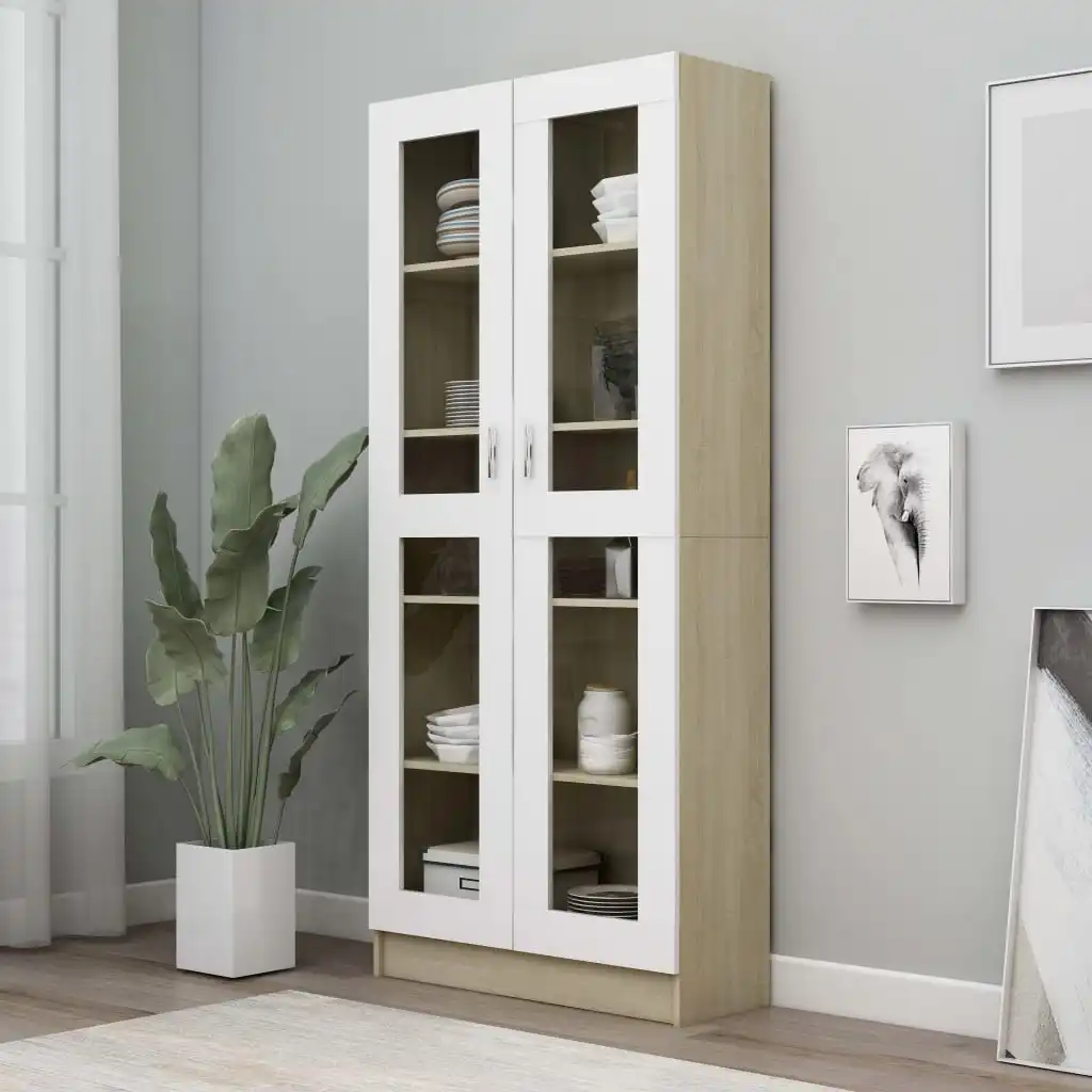 

Cabinet display cabinet White Oak sonoma 82,5x30,5x chglomerated cm