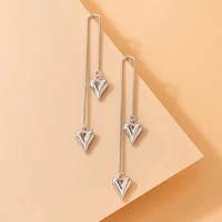 new 2022 heart back stud geometric asymmetrical heart earrings