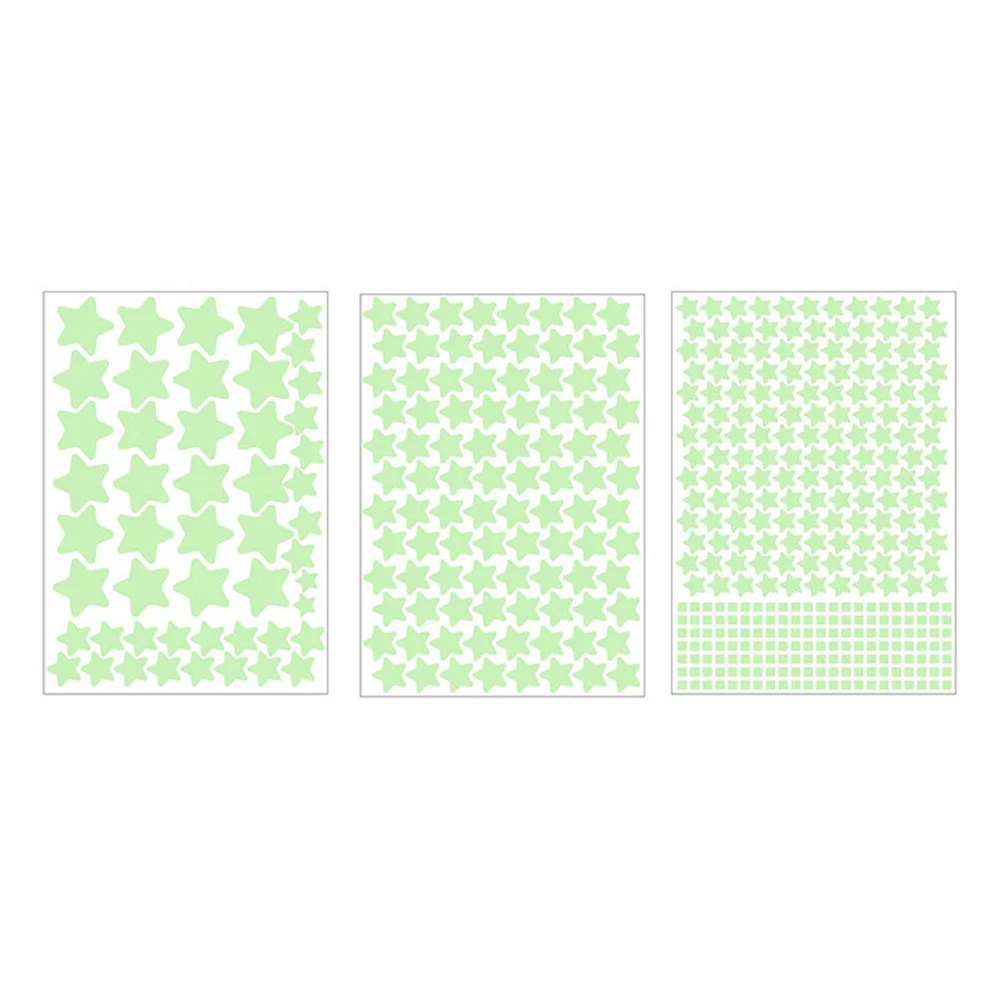 

3 Sheets Fluorescence Pentagram Sticker Stars Sticker Self-adhesive Glowing in the Night Wall Decal PVC Background Accessories