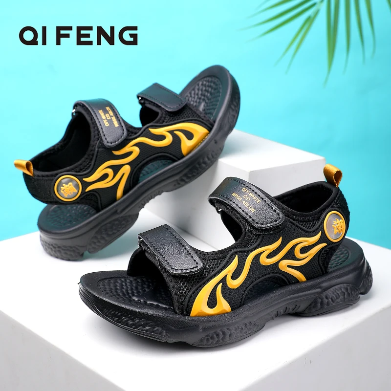 

Summer Kids Sandals Light Breathable Sandals Boys Non-slip Teenager Tennis Shoes Baby Sandals Kids Cartoon Kids Shoes 3 5 6 8 9