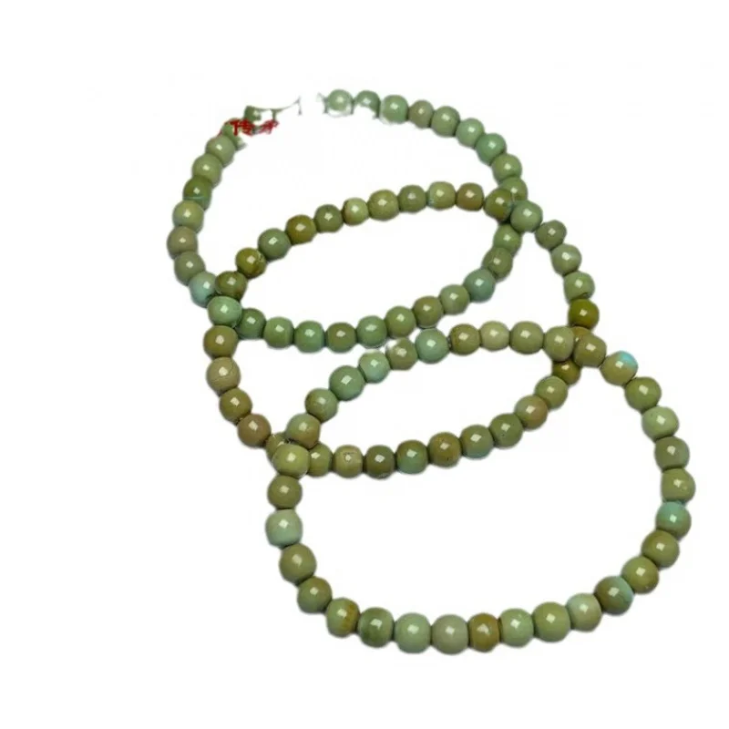 Браслет из натуральной бирюзы высокий фарфор канола желто-зеленый старый стиль