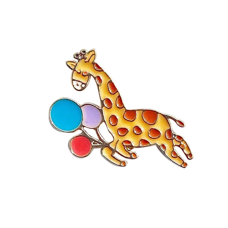 

Charm Balloon Deer Brooch Enamel Giraffe Badge Button Pin Collar Backpack Gift For Children