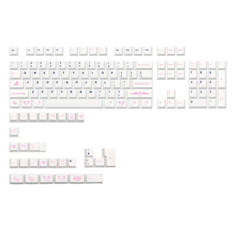 

Thick PBT Keycaps PBT Dye Subbed Cherry Keycap 133-Key Dreaming Girl Anime For MX Switch Mechanical Keyboard