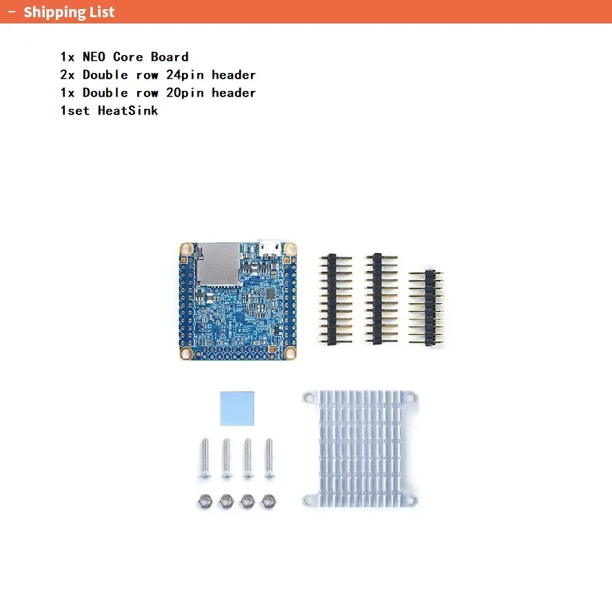 Фото Allwinner H3 NanoPi Neo Core LTS (256M RAM/4G eMMC) Quad Cortex-A7 Up 1,2 ГГц, OpenWRT, включает радиатор или паяный штыревой разъем №5