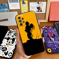 cute mickey minnie mouse phone case for samsung galaxy a11 a12 a21 a21s a22 a30 a31 a32 a50 a51 a52 a70 a71 a72 5g black coque
