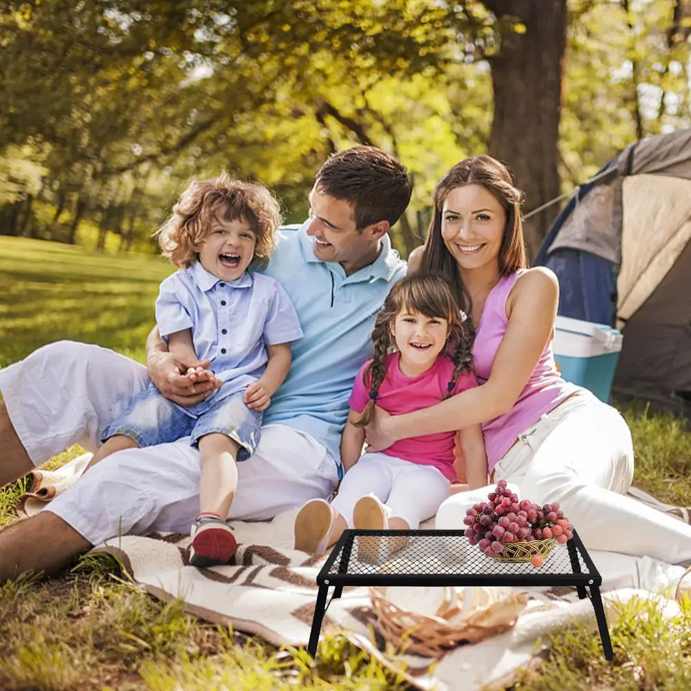 

Outdoor Folding Picnic Table Barbecue Mesh Table Storage Table Rack Rack Mini Rack Drain Barbecue Display Refrigerator Rack R2z0