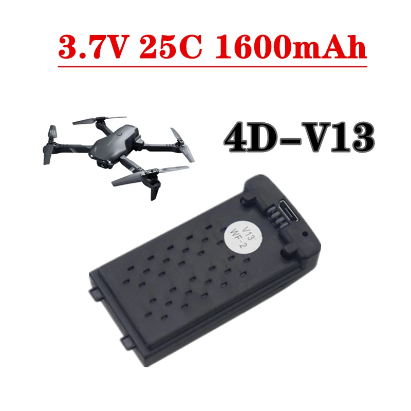 

Литий-полимерный аккумулятор 3,7 в, 1600 мАч для дрона 4 ДРК V13 4D-V13, складной, четыре HD, для аэрофотосъемки, дистанционное управление, запчасти дл...