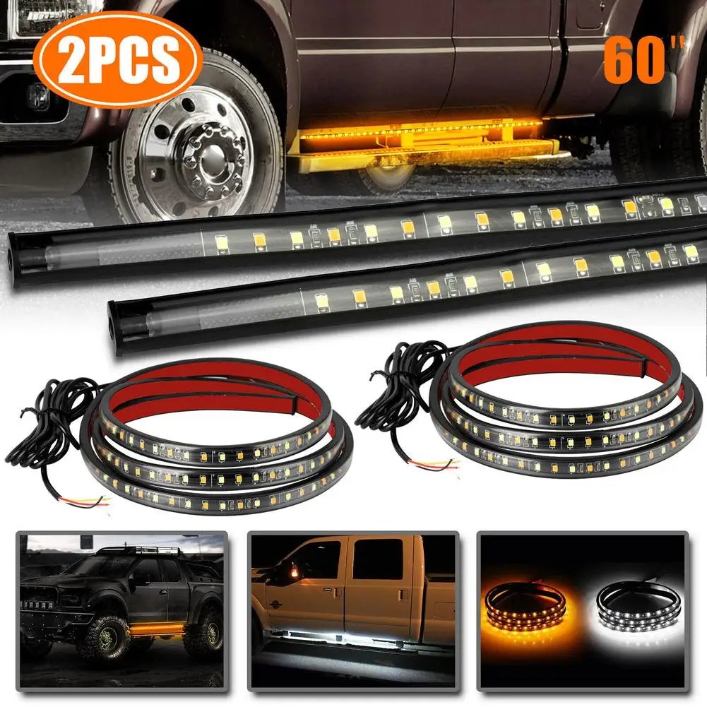 

2 Pcs Flexible Car LED Strip Lights 60 Inch Waterproof Daytime Running Turn Signal Brake Reverse Tail Lights