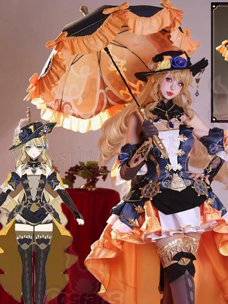 Navia Косплей Genshin ударопрочный Зонт реквизит 130 см оружие Хэллоуин Карнавальный