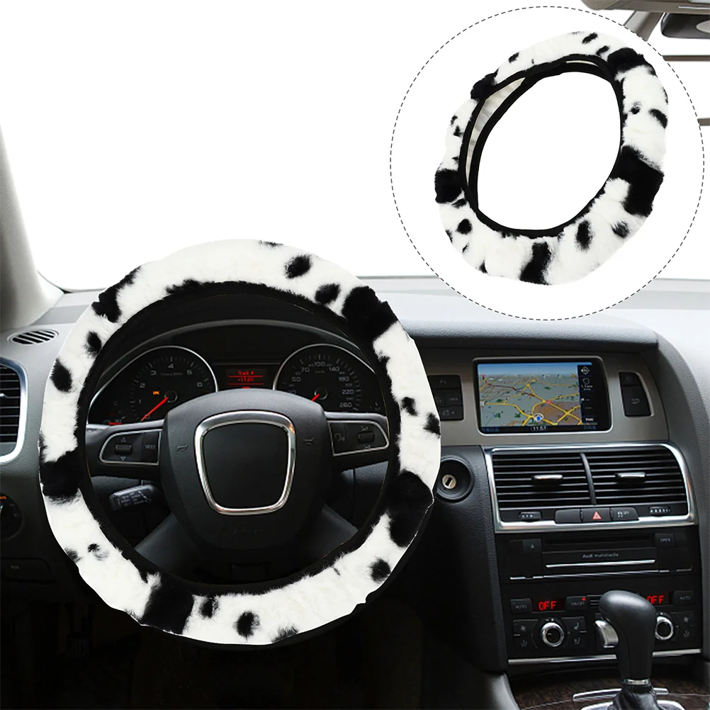 

Wheel Steering Cover Car Protector Covers Auto Plush Winter Vehicle Cow Sleeve Decorative Warm Wrap Cloth Pattern Warmerred
