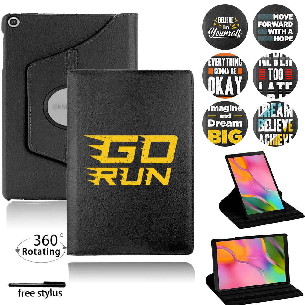 

For Samsung Galaxy Tab A8 10.5 X200 360 Degree Rotating Stand Case Tab A 10.1 T510/S6 Lite 10.4 P610 /A7 10.4 T500 Phrase Print