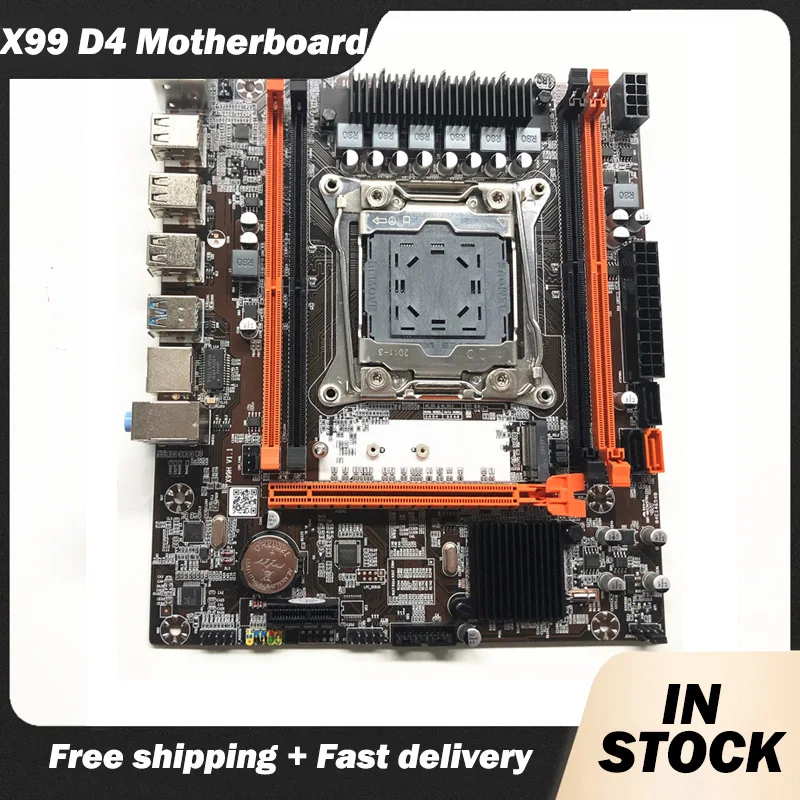 

X99 D4 Motherboard for Inter Xeon E5 V3 V4 Processor Desktop Motherboards LGA2011-3 USB3.0 NVME M.2 SSD DDR4 REG ECC Memory