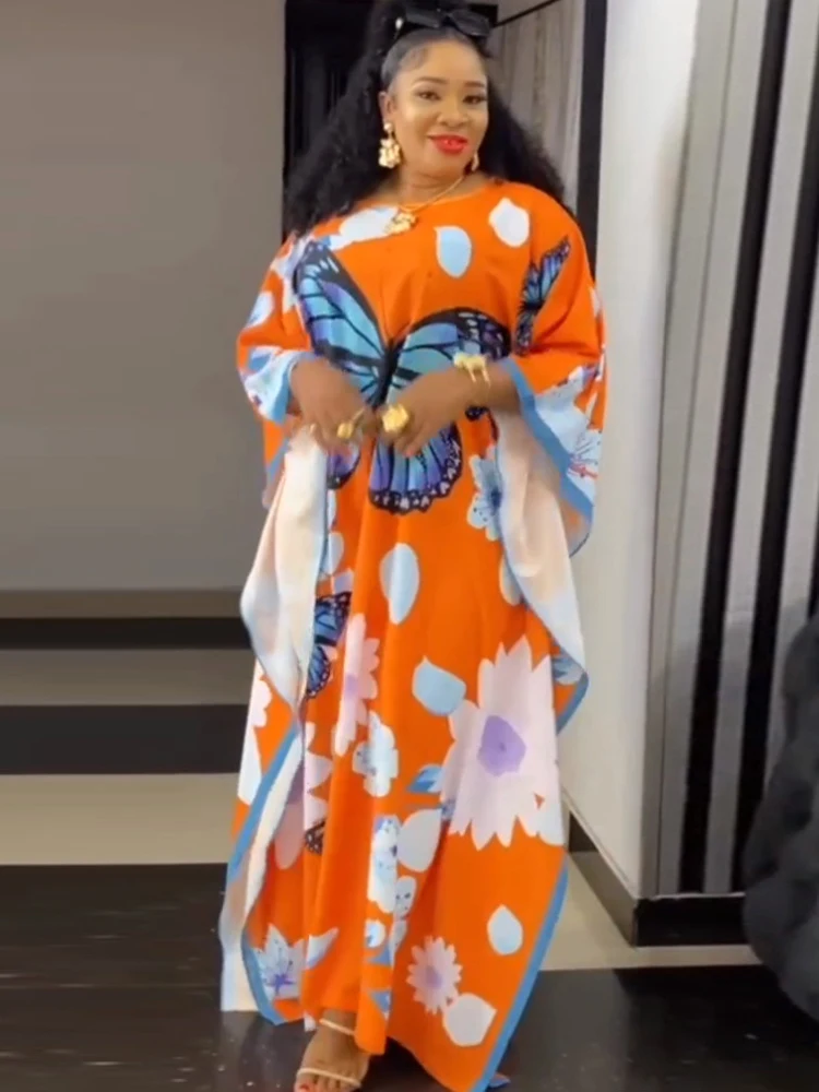 

Dashiki Print Chiffon Dresses Women African Turkey Kaftan Robe Party Hippie Clothes Elegant Ladies Loose Boubou Evening Dress
