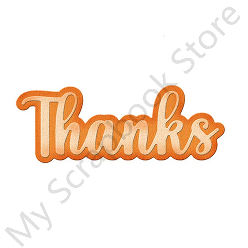 

Thanks Text Dies Cutting No Clear Seal For Stencils For Scrapbooking DIY Decoration Paper Card Embossing Handmade Craft Template