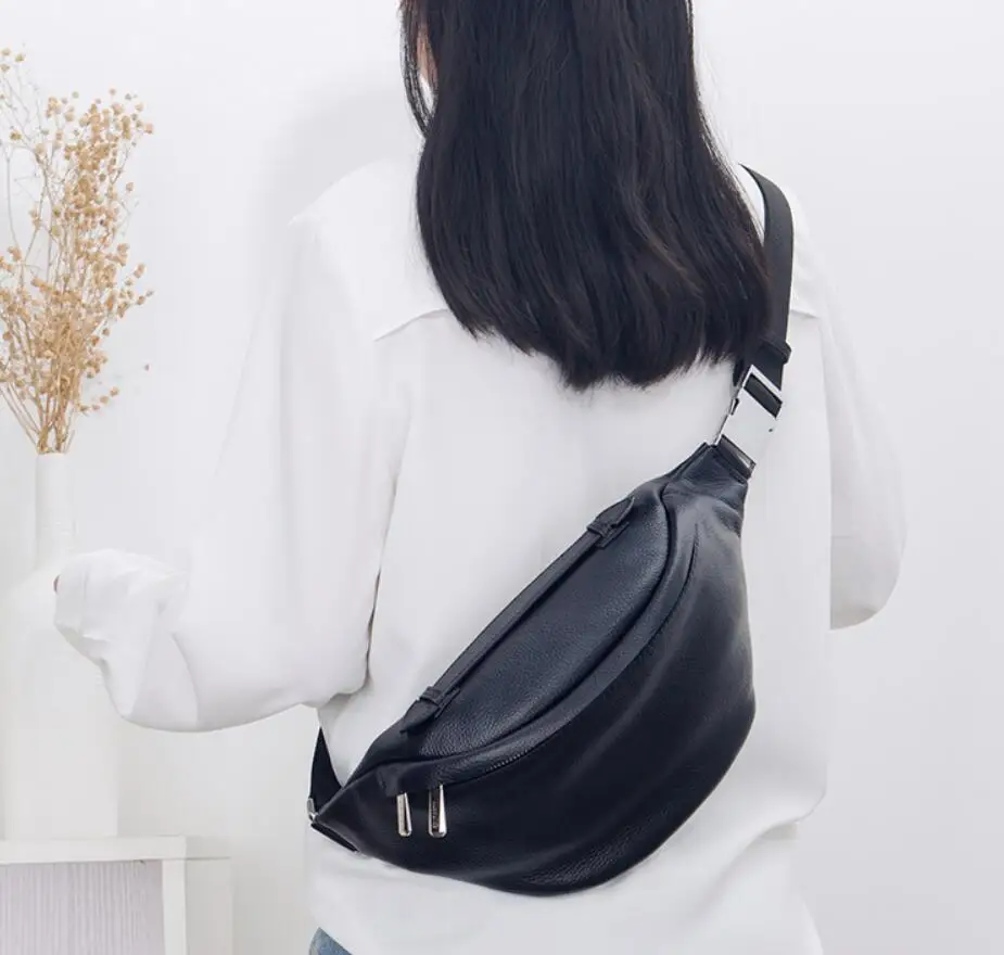 

2022 New Fashion Versatile Advanced Quality Leather Broadband Waist Bag Ladies Luxury Jewelry Soft Leather Shoulder Armpit Bag