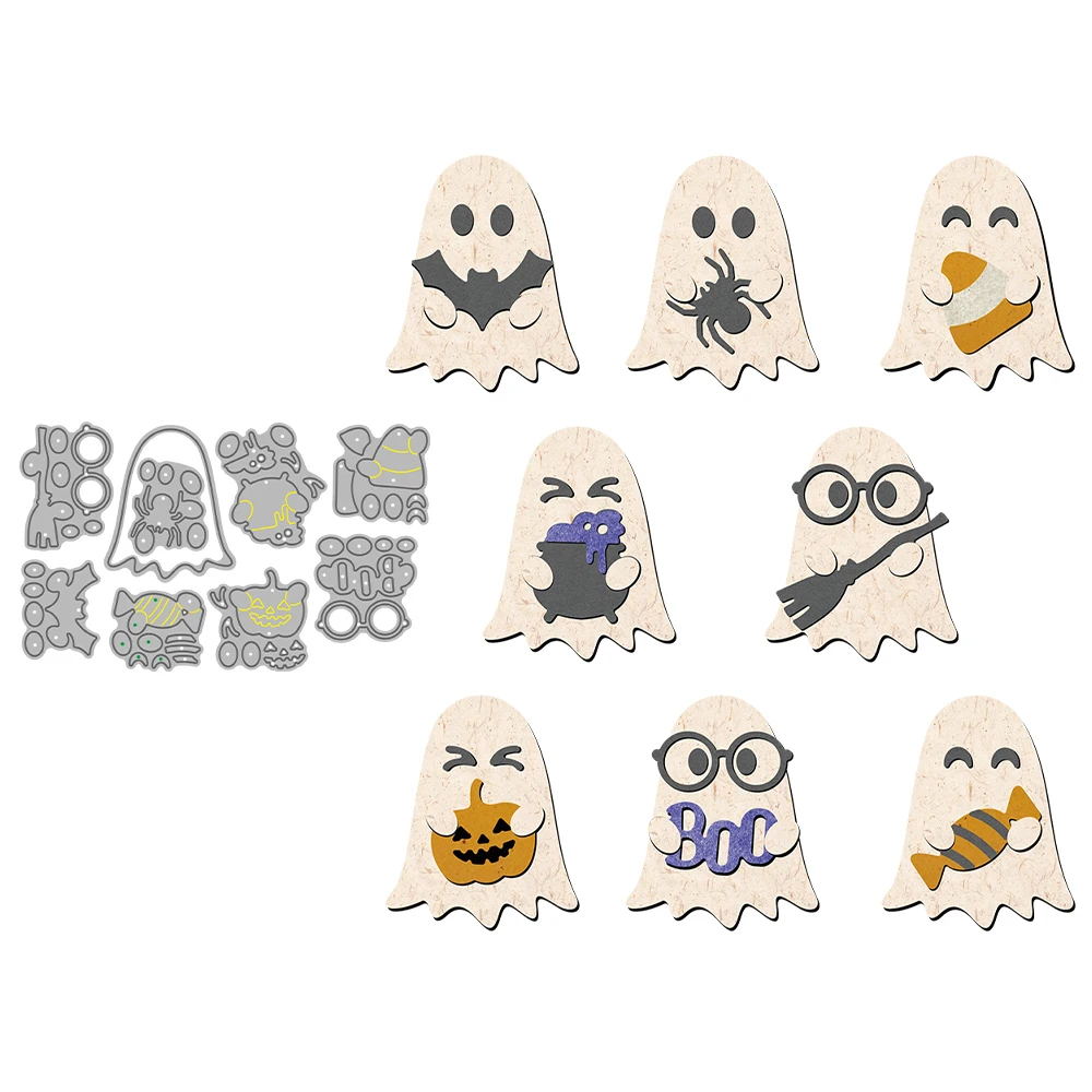 Набор металлических вырезанных штампов в виде привидений на Хэллоуин Набор металлических вырезанных штампов в виде привидений на Хэллоуин