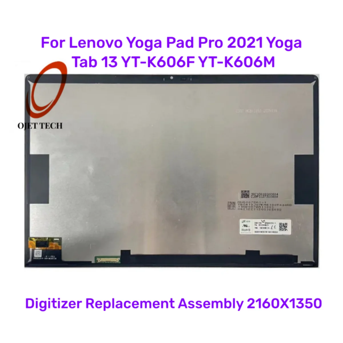 

Оригинальный ЖК-дисплей 13 дюймов для Lenovo Yoga Pad Pro 2021 Yoga Tab 13 YT-K606F YT-K606M, ЖК-дисплей с сенсорным экраном и дигитайзером в сборе