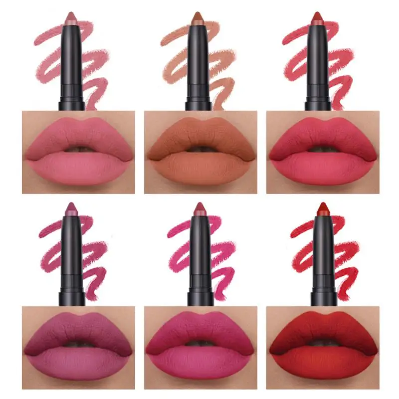 

6PCS Lipliner Pencil Set Waterproof Sexy Lip Makeup Matte Lipstick Lip Gloss Long Lasting Velvet Liquid Lipstick Korean Cosmetic