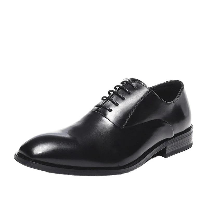 

New Oxford Shoes Men Shoes Genuine Leather Fashion All-match Business Casual Daily Classic Three-stage Lace-up Dress Shoes