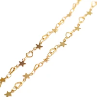 stars and hearts chainsgold color plated brass4 2x0 8mm chainnecklace bracelet chains1meterjewelry necklace making
