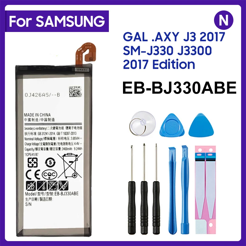 Оригинальная деталь SAMSUNG 2400 мАч, аккумулятор для Samsung Galaxy J3 2017 Φ J3300 Φ J330FN J330G