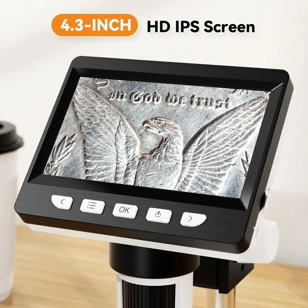 Профессиональный цифровой микроскоп 4 3 дюйма 50-2000x1080 мАч для пайки ремонт