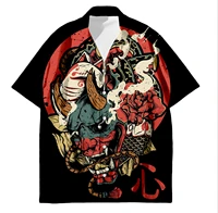 tessffel samurai japanese tattoo hawaiian mens shirt classic 3d printing large size shirts for men japan harajuku male camisa
