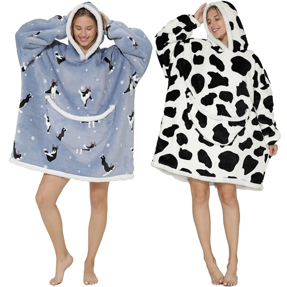

Oversized Hoodie Blanket for Adults Women Men Wearable Sweatshirt with Sleeves and Pocket Super Warm Cozy Hooded Pullover