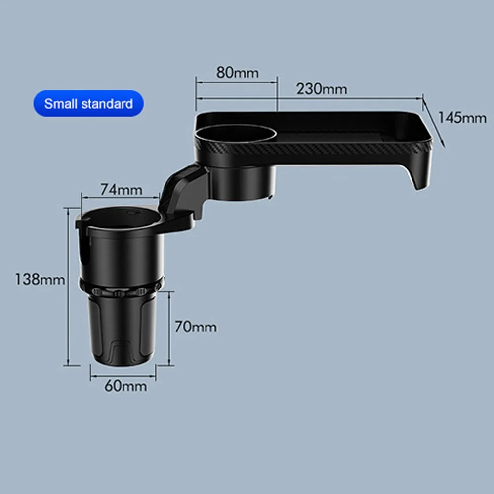 

Автомобильный подстаканник с прикрепляющимся подносом, регулируемый на 360° многофункциональный автомобильный поднос для еды, стол для подстаканников, расширитель