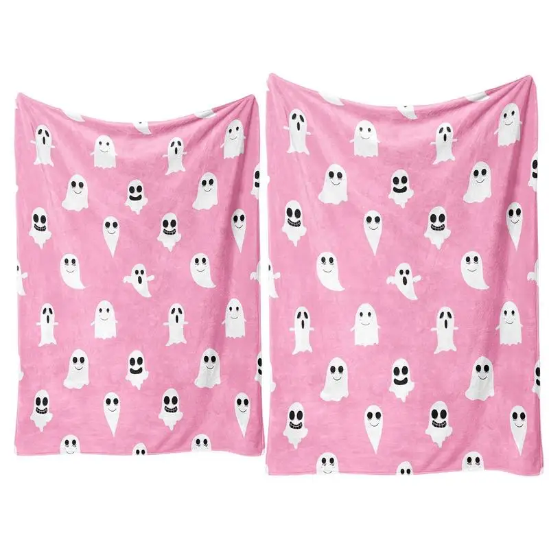 

Blanket For Office Chair Skin-friendly Ghost Flannel Blanket For Work Home Accessories For Bedroom Sofa Work Offices Kid Room