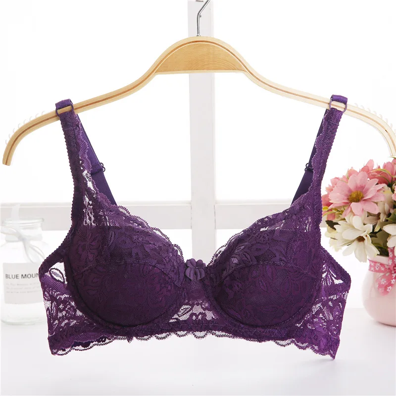 

Big Thin cup Lace Summer Bra for Women Sexy Lingerie Underwire Cotton bra soft big size t shirt lady bra 32 34 36 38 40 BC