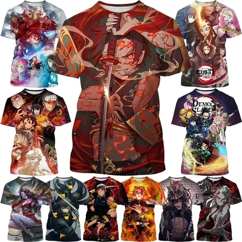 

Manga T Shirt For Men Demon Slayer 3D Printed Kamado Nezuko Kochou Shinobu Shinobu Cosplay Fashion T-Shirt Cartoon Short Sleeve