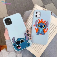 disney funny cute stitch phone case for iphone 11 12 13 mini pro xs max 8 7 6 6s plus x xr solid candy color funda case