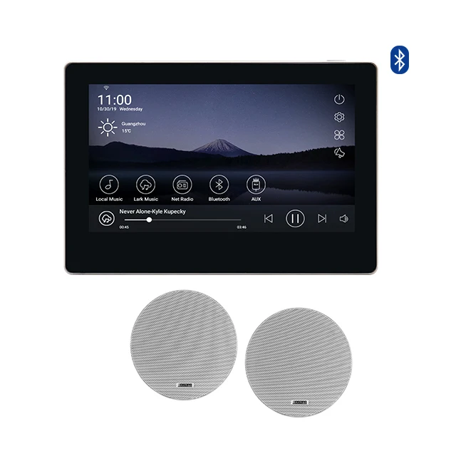 

Touch Screen 4x20w Wifi App Remote Control Wall Amplifier Wireless Stereo Blue tooth In Wall Amplifier with Ceiling Speaker