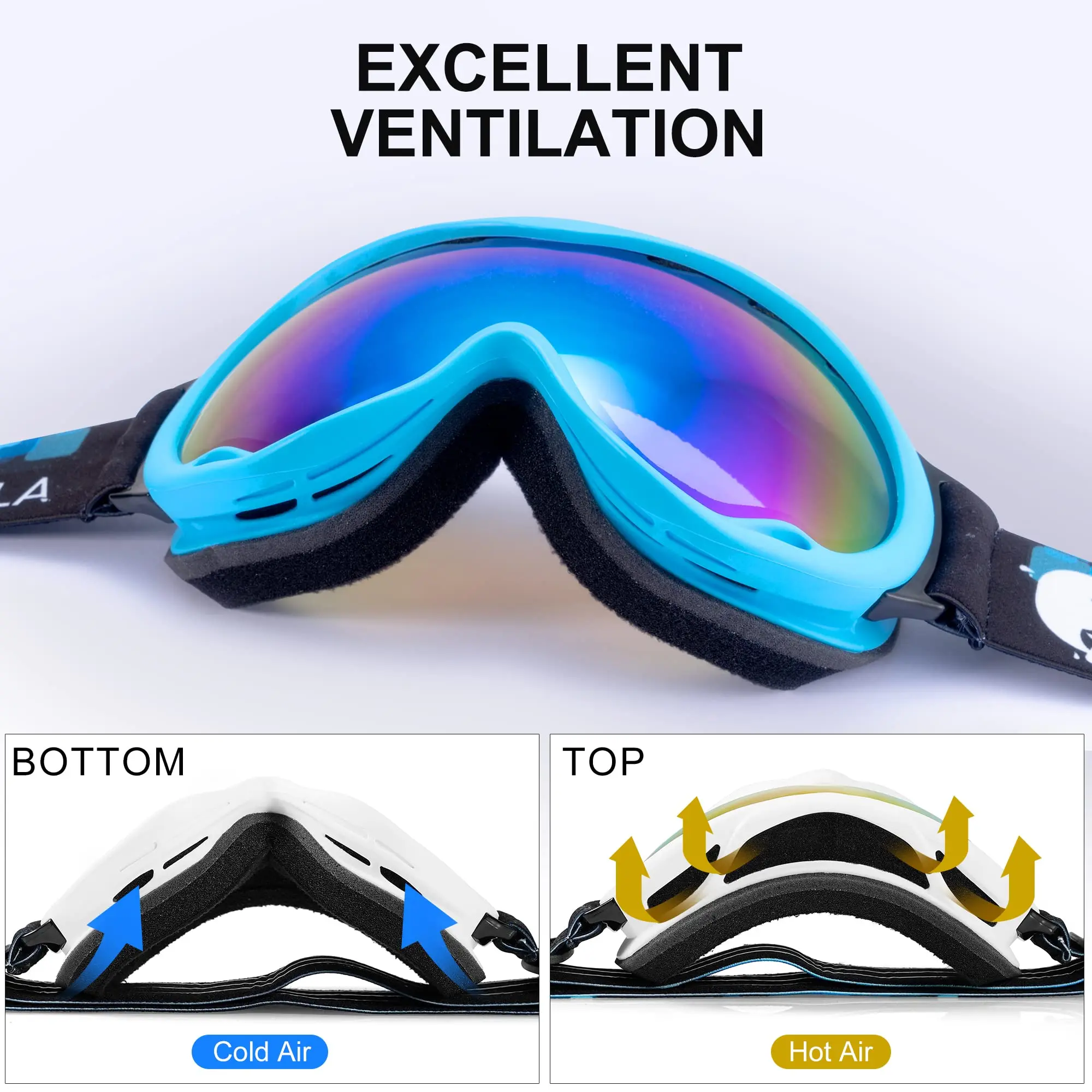 UV400 Спортивные очки для сноуборда противоснежные слепоты сферические лыжные с