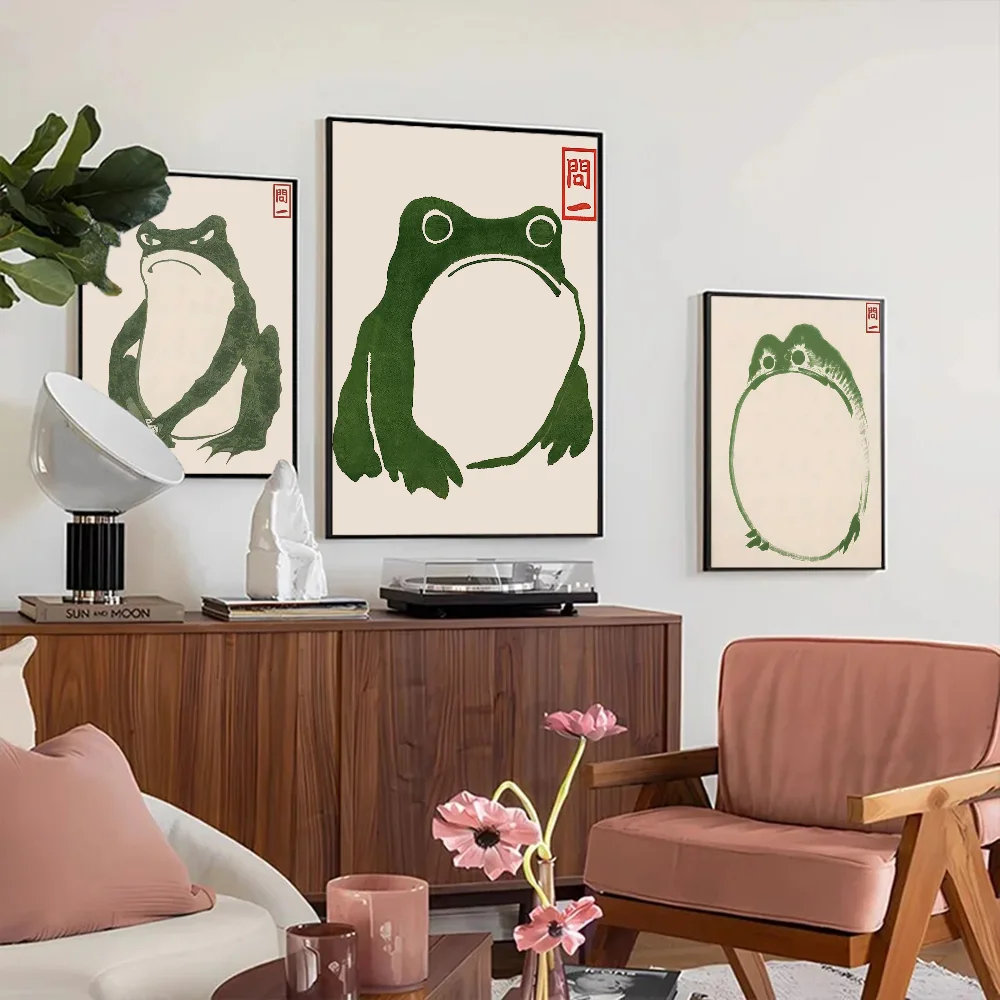 Matsumoto Hoji Frog Self-adhesive Art Poster Whitepaper Sticker DIY Room Bar Cafe Wall Decor