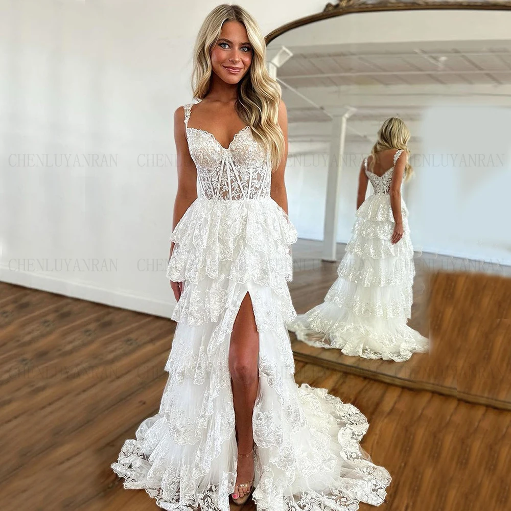 

Длинные официальные платья цвета слоновой кости 2023, женское кружевное платье с открытыми плечами