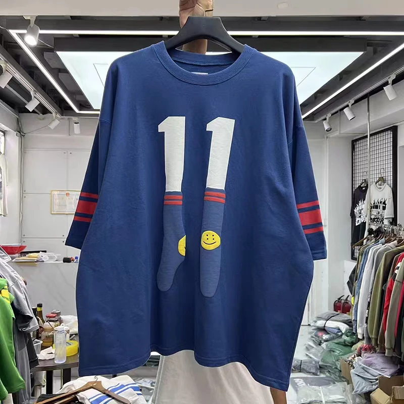 

Fashion Kapitals T-shirt Personality Socks Baseball Print Cotton Breathable Loose Men Women Short Sleeve T Shirt Summer Tee Top
