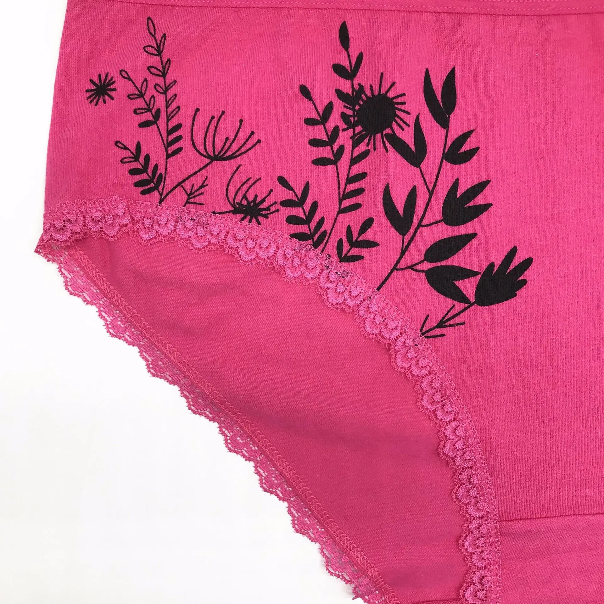 FUNCILAC Plus Size Underwear Women Sexy Lace Briefs Print Panties Cotton Crotch Mid-Rise Good Quality Lingerie 2XL-4XL 6 Pcs/lot