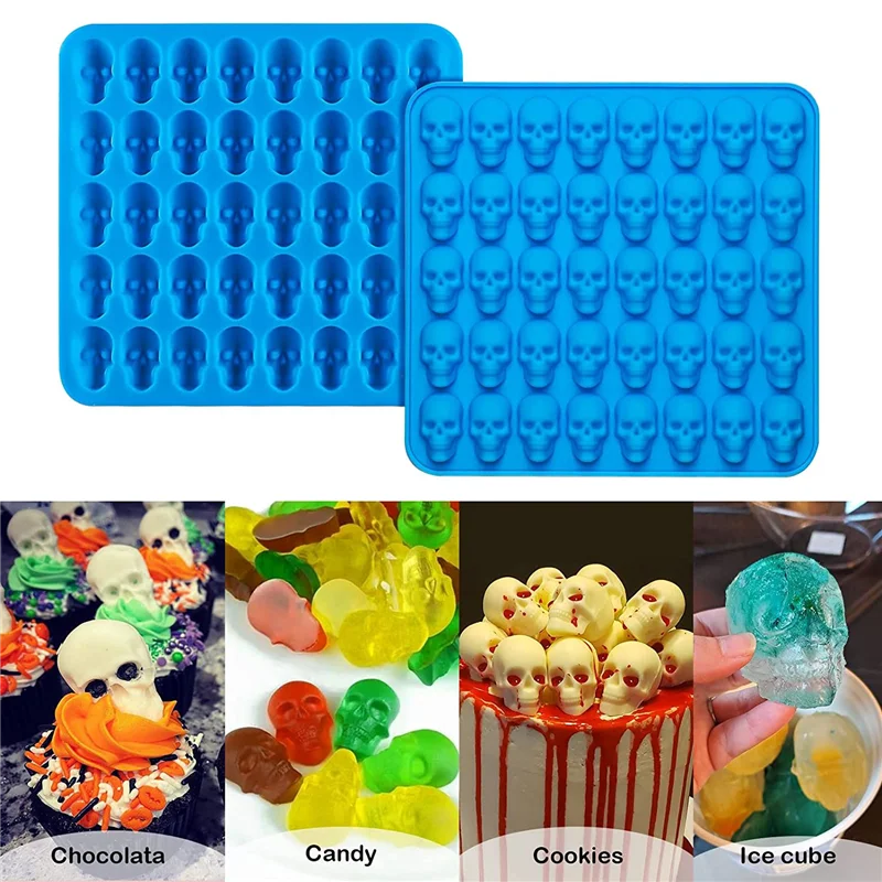 Силиконовые формы для конфет в виде черепа 2 шт.