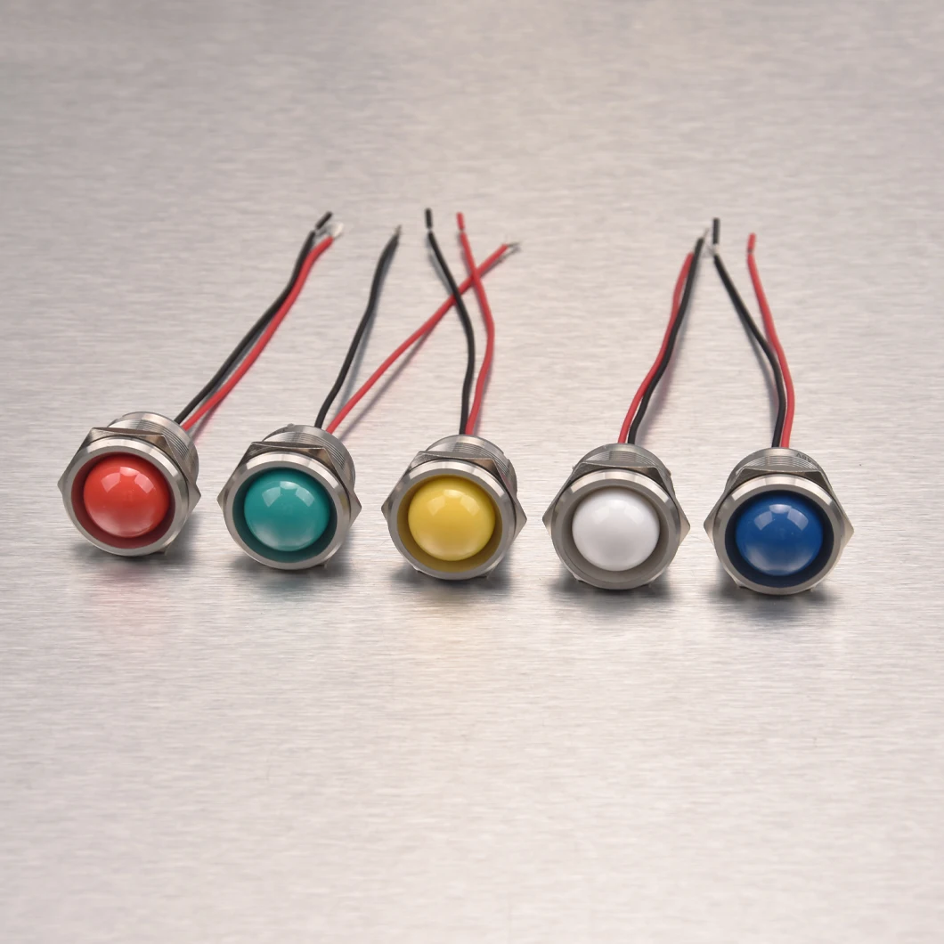 ABILKEEN 25 мм светодиодный индикатор с шаровой головкой 3-48 В/110 В/220 В металлическая