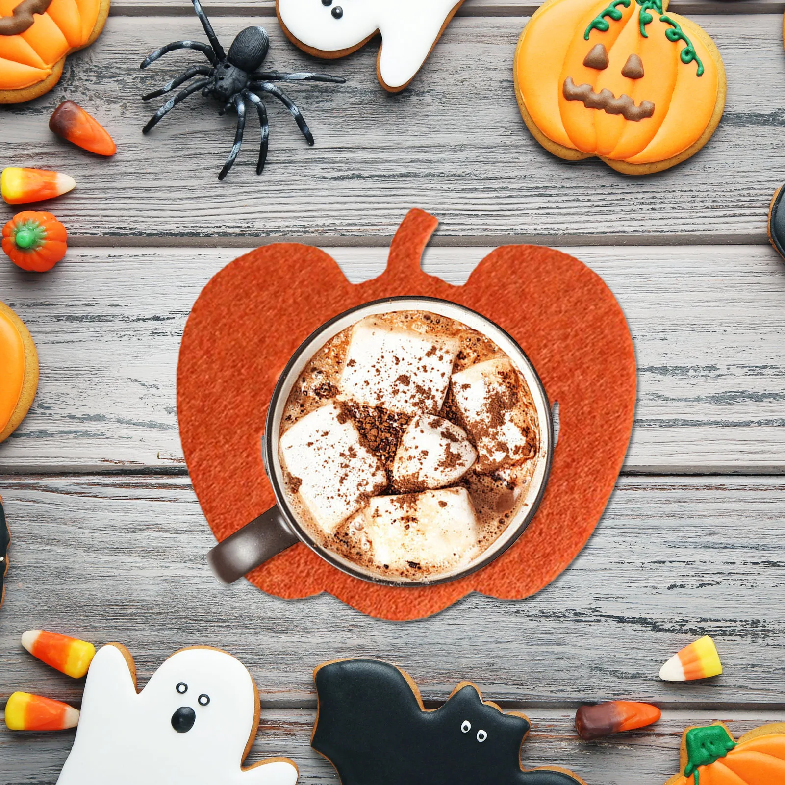 Чашка на Хэллоуин с изображением тыквы Pad 4 шт./компл. подставка в виде