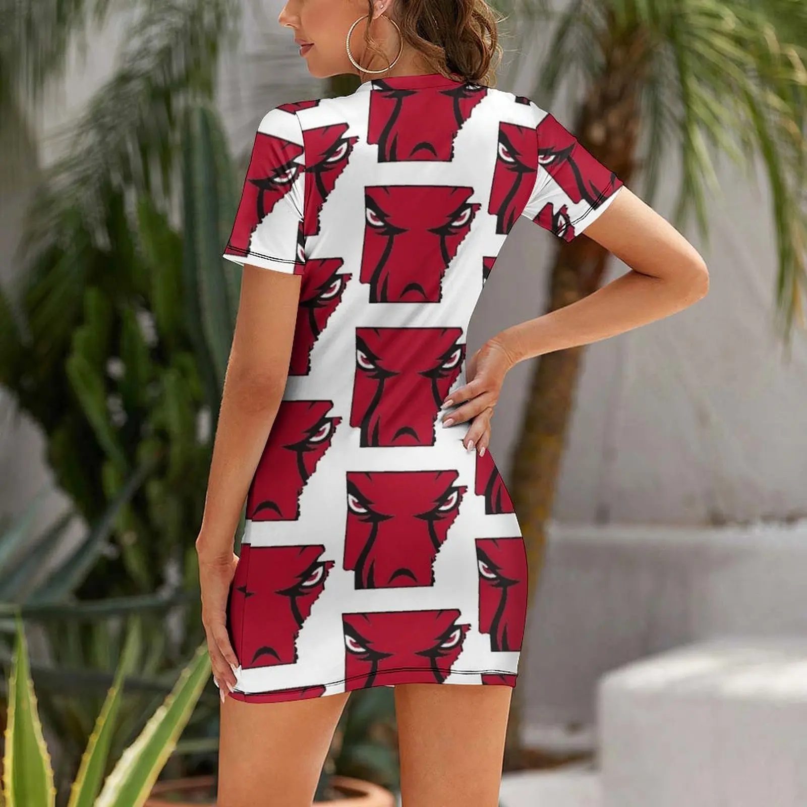 Razorback Eyes платье с короткими рукавами штата Арканса Женское вечернее модное феи