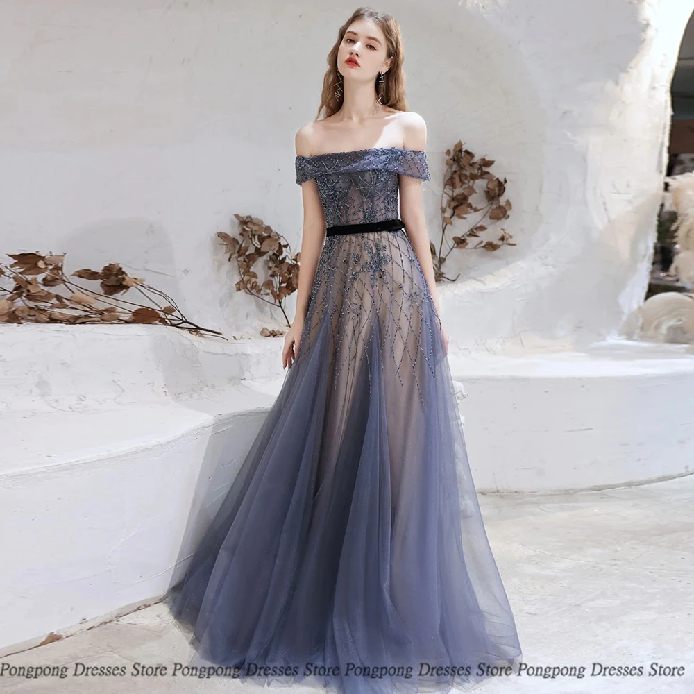 

Retro Evening Dresses Strapless A-line Sash Print Boat Neck Prom Dress for Ladies Party Open Back Glitter Women Dress Vestidos