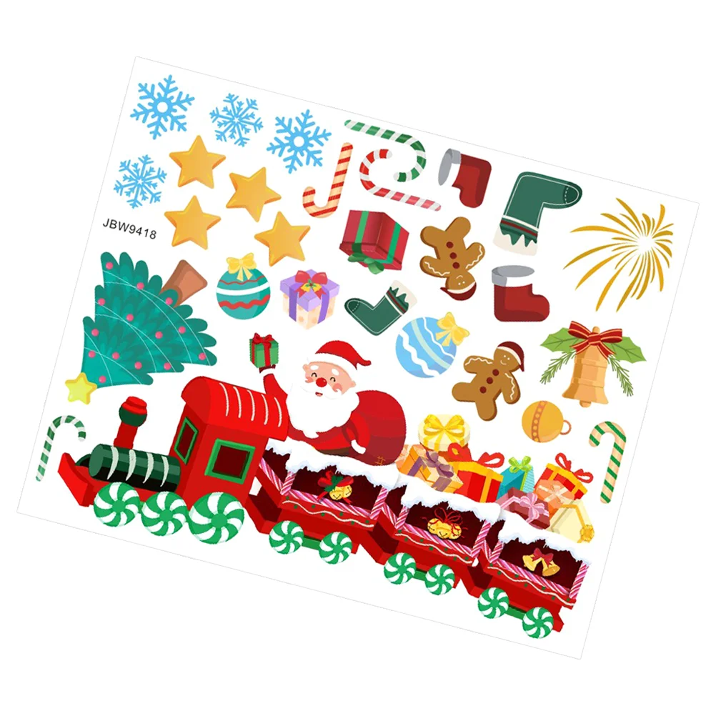 

Wall Christmas Window Clings Santa Claus Sticker Stickers Decalstree Train Holiday Decor